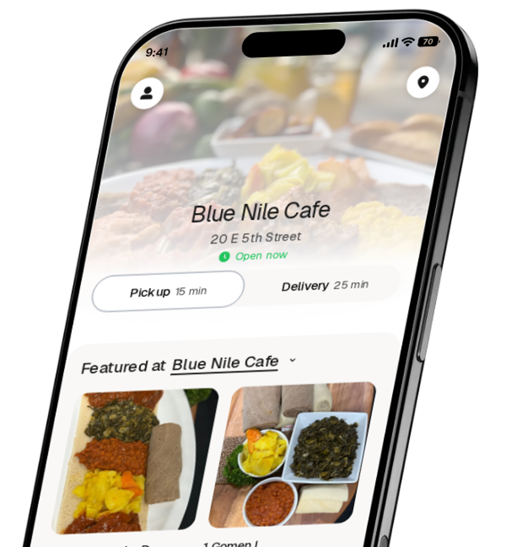 Blue Nile Cafe app preview